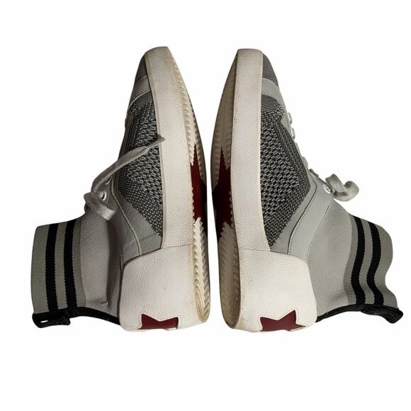 ASH Sock Style Knit High Top Sneakers Gray White Red Star EU 38 - Picture 7 of 13